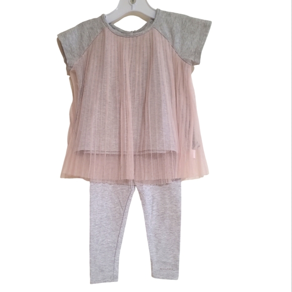 BCBGirls Other - 2T Girls BCBG 2-Piece Set, Pink Gray Top &  Gray Leggings